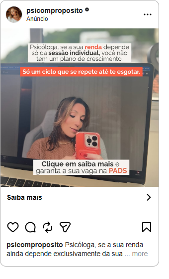 Anúncio PADS renda só da sessão individual